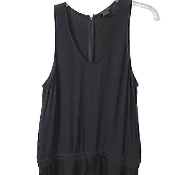 Theory Silk Jumpsuit Overalls Sleeveless L Black - Picture 2 of 9